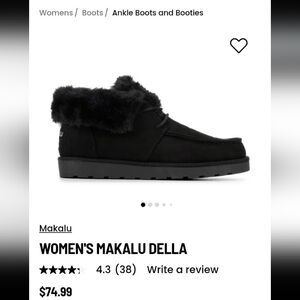 Makalu Della Women's Black Fur-Lined Ankle Booties